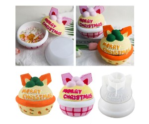 Epoksi Yılbaşı Beton Saksı Taş Tozu Saklama Kutusu Christmas Mumluk Kalıbı Silikon