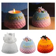 Epoksi Deniz KızıTemalı Loving You Yazılı Beton Saksı Taş Tozu Kalıbı Takı Kutusu Kalıbı Silikon