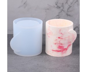 Epoksi Yılbaşı Kalp Temalı Bardak Kalıbı Beton Saksı Taş Tozu Christmas Kalp Mumluk Kalıbı Silikon