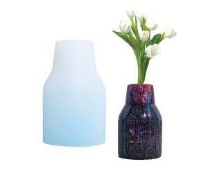 Epoksi Çiçek Vazo Beton Saksı Taş Tozu Kalıbı Koni Şişe Model Çiçek Vazo Kalıbı Silikon Model 3