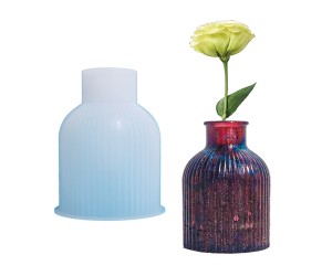 Epoksi Çiçek Vazo Beton Saksı Taş Tozu Kalıbı Koni Şişe Model Çiçek Vazo Kalıbı Silikon Model 4