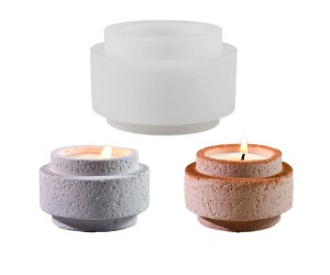 Epoksi Silindir Katmanlı Mumluk Kalıbı Beton Saksı Taş Tozu Mumluk Kalıbı Silikon