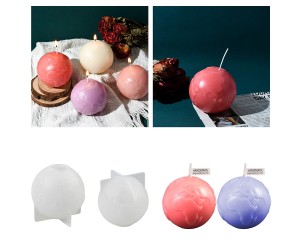 Epoksi Dünya Temalı Mumluk Taş Tozu Dekoratif Dünya Haritası Kalıbı Silikon 7.1x7.1cm