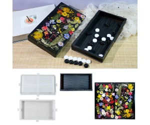 Epoksi Tavla Kalıbı Dama Tahtası Kalıbı Silikon 2 Parça 25.2x13.5cm