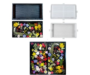 Epoksi Tavla Kalıbı Dama Tahtası Kalıbı Silikon 2 Parça 25.2x13.5cm