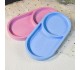 Epoksi Oval Tabak Kalıbı Bölmeli Taş Tozu Oval Tabak Kalıbı Silikon 18.4x9.9cm