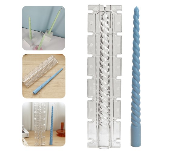 Poli Karbon Mum Kalıbı Şamdanlık Uzun Burgulu 31cm
