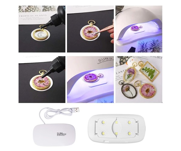 Suni Mini Uvled Nail Lamp Epoksi Uv Kurutucu Oje Kurutucu Makine Beyaz 6W Max