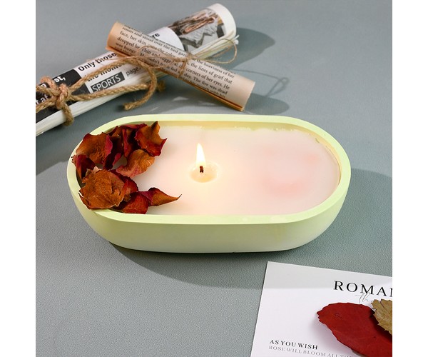 Epoksi Oval Kase Mumluk Beton Saksı Taş Tozu Kase Kalıbı Silikon 17.5x10cm
