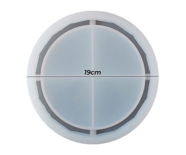 Epoksi Küllük Kalıbı Yuvarlak Desenli Büyük Boy Küllük Kalıbı Silikon 19x19cm