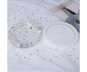 Epoksi Küllük Kalıbı Yuvarlak Desenli Büyük Boy Küllük Kalıbı Silikon 19x19cm