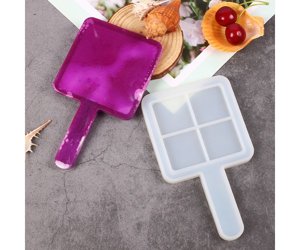 Epoksi Ayna Kalıbı Saplı El Aynası Kalıbı Silikon Kare Model 16.5x9.5cm Epoksi Ayna Kalıbı Saplı El Aynası Kalıbı Silikon Kare Model 16.5x9.5cm