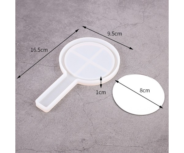 Epoksi Ayna Kalıbı Saplı El Aynası Kalıbı Silikon Yuvarlak Model 16.5x9.5cm Epoksi Ayna Kalıbı Saplı El Aynası Kalıbı Silikon Yuvarlak Model 16.5x9.5cm