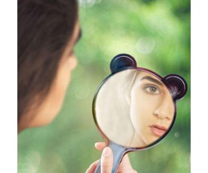 Epoksi Ayna Kalıbı Saplı El Aynası Kalıbı Silikon Ayıcık Model Ayna Yok 23.5x12.6cm