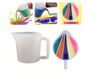 Epoksi Karıştırma Kabı Kalıbı Beaker Karıştırma Kabı Kalıbı 5 Bölmeli Silikon 500ML