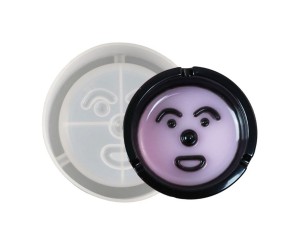 Epoksi Yuvarlak Küllük Kalıbı Emoji Modeli 11x11cm