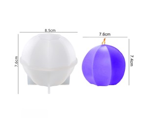 Epoksi Yuvarlak Daire Çizgili Mum Kalıbı Sabun Kalıbı Silikon GT9612