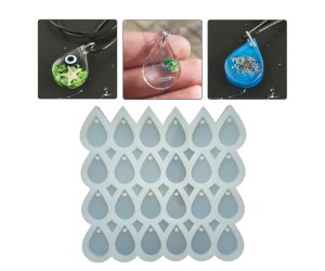 Epoksi Çoklu Damla Kalıbı Kolye Damla Kalıbı Silikon 3x2cm