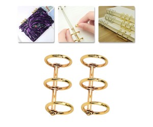 Epoksi Defter Kapağı Bağlantı Aparatı Defter Bağlama Metal Halka - Gold 2 Adet