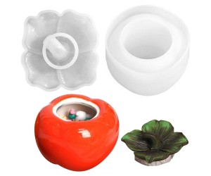 Epoksi Domates Kalıbı Beton Saksı Domates Kalıbı Taş Tozu Mumluk Kapaklı Domates Kalıbı Silikon