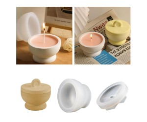 Epoksi Mumluk Kalıbı Kapaklı Mum Kalıbı Ayaklı Mumluk Mücevher Saklama Kutusu Kalıbı Silikon