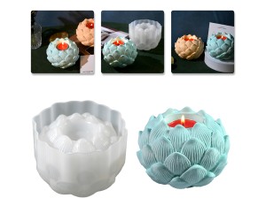 Epoksi Lotus Çiçek Kalıbı Lotus Çiçeği Mumluk Kalıbı Taş Tozu Kalıbı Silikon