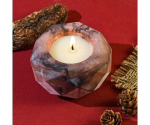 Epoksi Kristal Desenli Mumluk Kalıbı Taş Tozu Mumluk Kalıbı Beton Mumluk Kalıbı Silikon 8.3x5.2cm