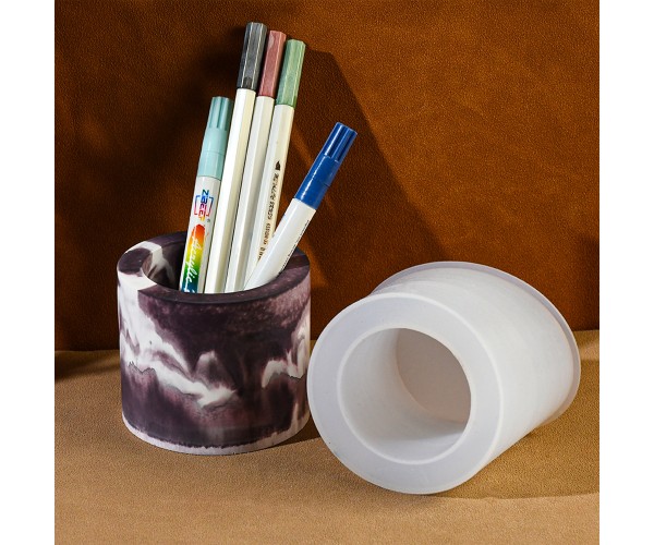 Epoksi Kalemlik Kalıbı Silindir Taş Tozu Mumluk Kalemlik Beton Saksı Kalıbı 8.5x7cm Epoksi Kalemlik Kalıbı Silindir Taş Tozu Mumluk Kalemlik Beton Saksı Kalıbı 8.5x7cm