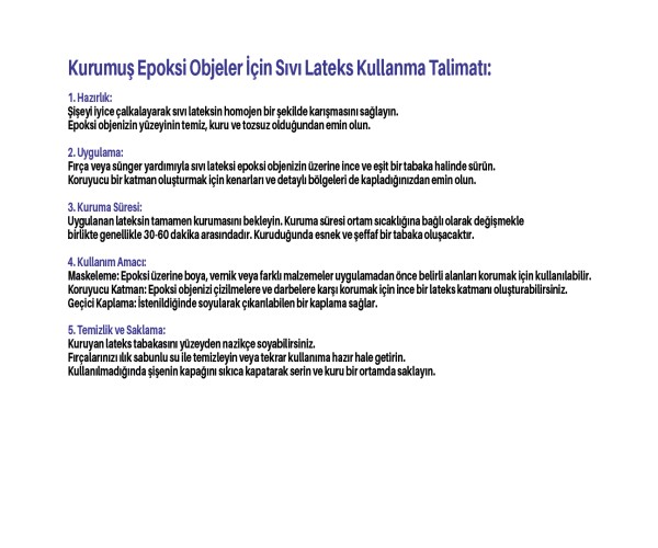 Epoksi Lateks Katman Koruyucu Lateks Sıvısı - 100ML