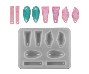 Epoksi Küpe Kalıbı Takı Kalıbı Geometrik Figürler Kalıbı Silikon