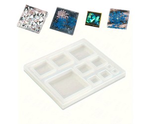 Epoksi Çoklu Kare Kalıbı Küpe Kare Kalıbı Kolye Kare Kalıbı Silikon