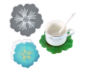 Epoksi Bardak Altlığı Kalıbı Çiçek Desenli Bardak Altı Kalıbı Silikon 12x12cm GT9212