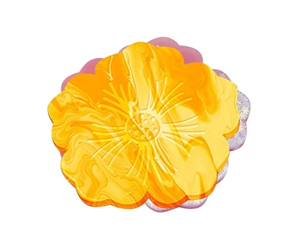 Epoksi Bardak Altlığı Kalıbı Çiçek Desenli Bardak Altı Kalıbı Silikon 12x12cm GT9212