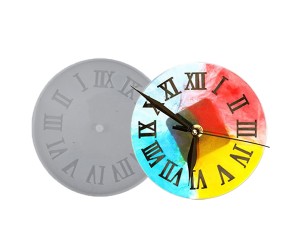 Epoksi Roma Saat Kalıbı Mini Boy Saat Kalıbı Silikon 10x10cm GT9088