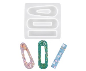 Epoksi Toka Kalıbı Oval Toka Kalıbı Dikdörtgen Toka Kalıbı Silikon 6.2cm