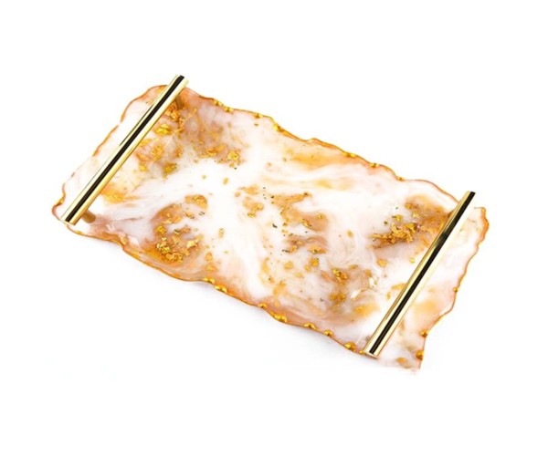 Epoksi Tepsi Kalıbı Dikdörtgen Tepsi Kalıbı Dalgalı Model Kalıbı - Silikon Kulp Hediyeli