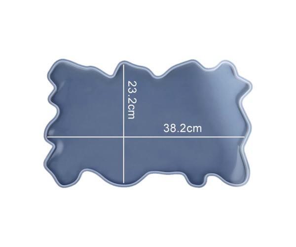 Epoksi Tepsi Kalıbı Dikdörtgen Tepsi Kalıbı Dalgalı Model Kalıbı Silikon 38.2x24.2x1.1cm