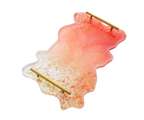 Epoksi Tepsi Kalıbı Dikdörtgen Tepsi Kalıbı Dalgalı Model Kalıbı Silikon 38.2x24.2x1.1cm