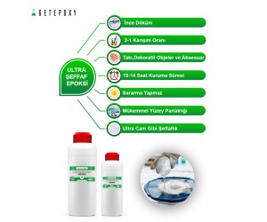 Getepoxy Hobby Epoxy Ultra Şeffaf Reçine Epoksi İnce Döküm 7.5KG