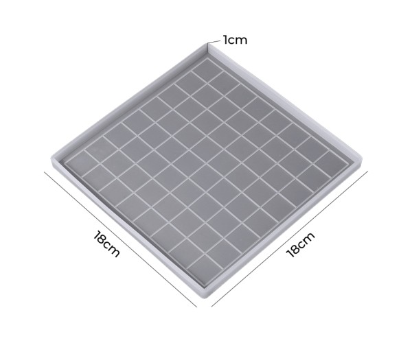Epoksi Satranç Tahtası Kalıbı Silikon Orta Boy 18x18cm Taş Kalıbı Hediyeli