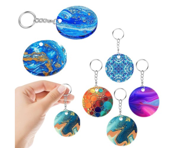 Epoksi Yuvarlak Anahtarlık Kalıbı Silikon Çoklu Anahtarlık Kalıbı Silikon 4x4cm