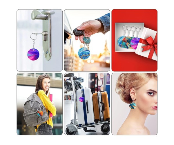 Epoksi Yuvarlak Anahtarlık Kalıbı Silikon Çoklu Anahtarlık Kalıbı Silikon 4x4cm