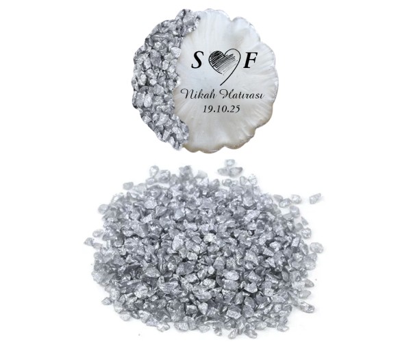 Epoksi Cam Kırığı Sedefli Gümüş - 1KG