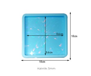 Epoksi Kare Bardak Altlığı Desenli Hologram Kalıbı Silikon 8.6x8.6cm GT9482 Epoksi Kare Bardak Altlığı Desenli Hologram Kalıbı Silikon 8.6x8.6cm GT9482