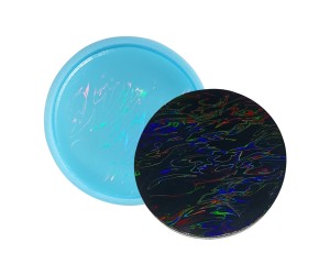 Epoksi Yuvarkak Bardak Altlığı Desenli Bardak Altı Hologram Kalıbı Silikon 8.5x8.5cm GT9481