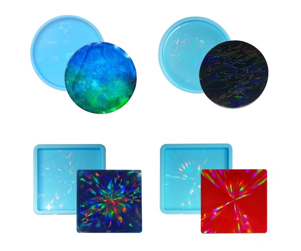 Epoksi Hologram Kalıbı Hologram Bardak Altlığı Kalıbı Silikon Seti 4 Parça Epoksi Hologram Kalıbı Hologram Bardak Altlığı Kalıbı Silikon Seti 4 Parça