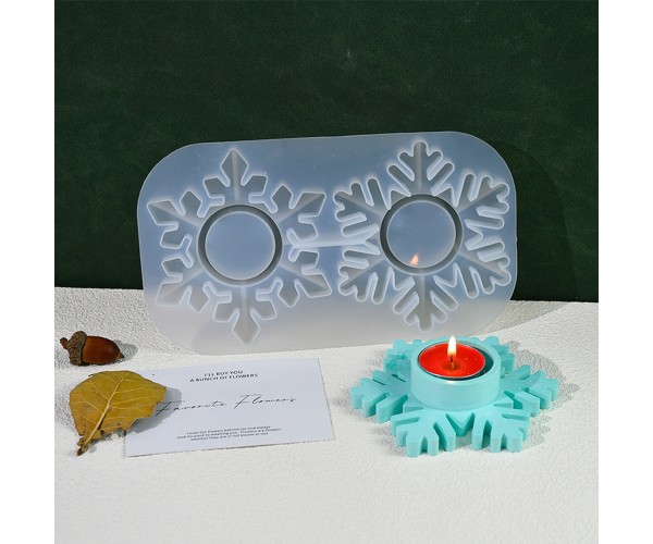 Epoksi Kar Tanesi Kalıbı Kar Tanesi Mumluk Taş Tozu Şamdanlık Mum Tutucu Kalıbı Silikon