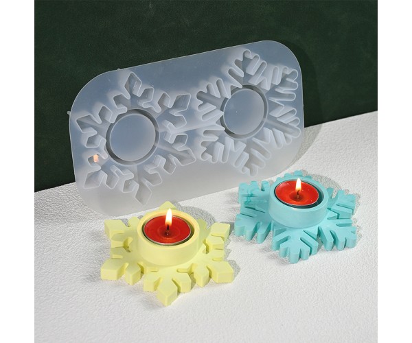 Epoksi Kar Tanesi Kalıbı Kar Tanesi Mumluk Taş Tozu Şamdanlık Mum Tutucu Kalıbı Silikon