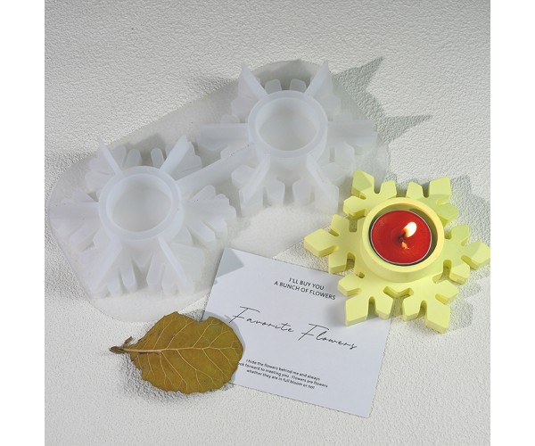 Epoksi Kar Tanesi Kalıbı Kar Tanesi Mumluk Taş Tozu Şamdanlık Mum Tutucu Kalıbı Silikon