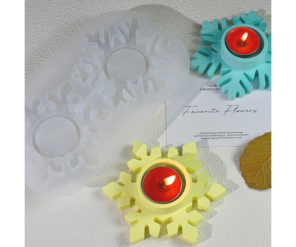 Epoksi Kar Tanesi Kalıbı Kar Tanesi Mumluk Taş Tozu Şamdanlık Mum Tutucu Kalıbı Silikon